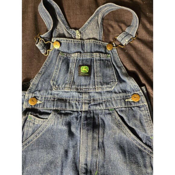 John Deere Boys Denim Jean Biboveralls Overalls Coveralls Size 5 - Picture 1 of 4